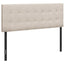 Queen Size, Bed Headboard Only, Upholstered Transitional - Beige