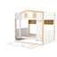 Full Over Full Bunk Bed With Storage Shelves And Trundle - White / Natural