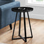 Accent Table, Side, Round Marble Look Contemporary & Modern - Black