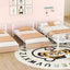 Triple Bunk Bed With Drawers, Multi-Functional Frame With Desks And Shelves In The Middle