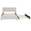 Upholstered Platform Bed With Brick Pattern Headboard And Twin Long Size Trundle