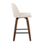 Toriano - Mid Century Modern Fixed Height Counter Stool & Square Footrest (Set of 2)
