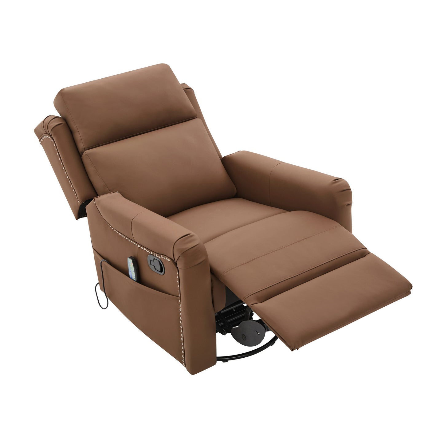 Manual Recliner Swivel Rocking Chair With 8 Point Massage And Heating