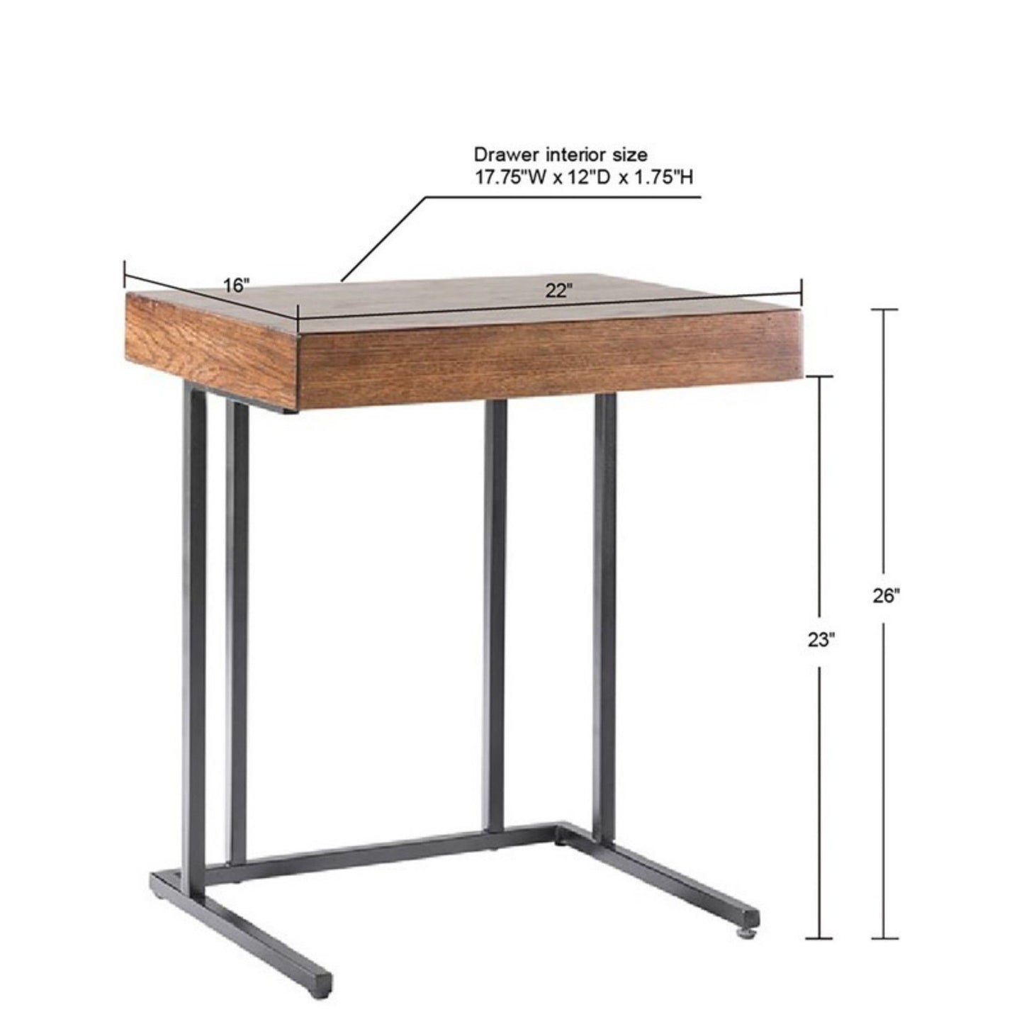 Wynn - Pull Up Table With Storage Compartment - Pecan