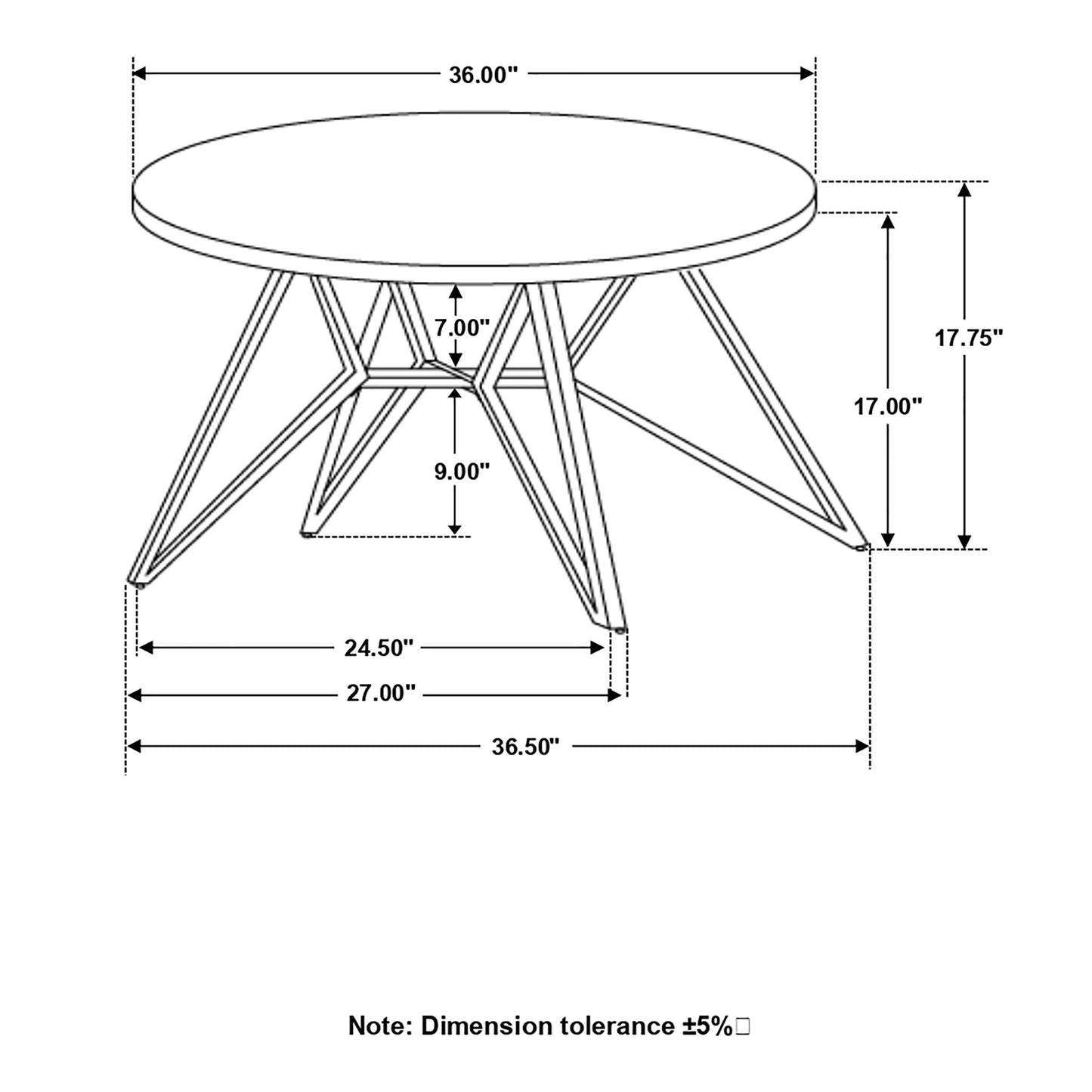 Travis - Round Top Coffee Table With Hairpin Legs - Gray / Black