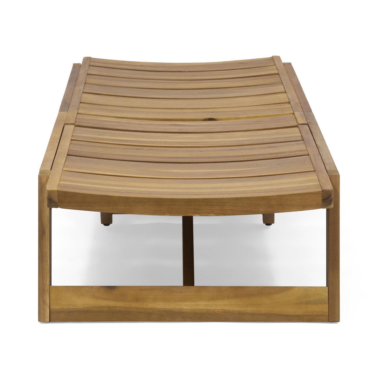 Outdoor Chaise Lounge With Adjustable Seating And Slat Panel - Yellow Brown