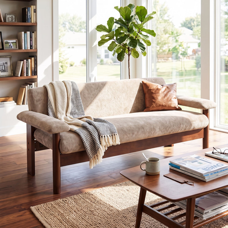 Modern Sofa Couch With Pillow Top Arms