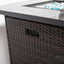 Outdoor Propane Gas Fire Pit Table With Lid With Glass Rocks And Rain Cover - Espresso