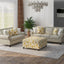 Floral Storage Ottoman With Traditional Design - Gold