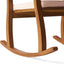 Acacia Wood Outdoor Patio Rocking Chair With Cushion (Set of 2) - Natural / Cream
