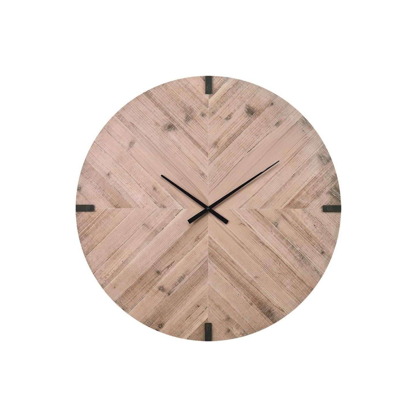 Wall Clock, Round, Large Oversized - Brown
