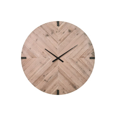 Wall Clock, Round, Large Oversized - Brown