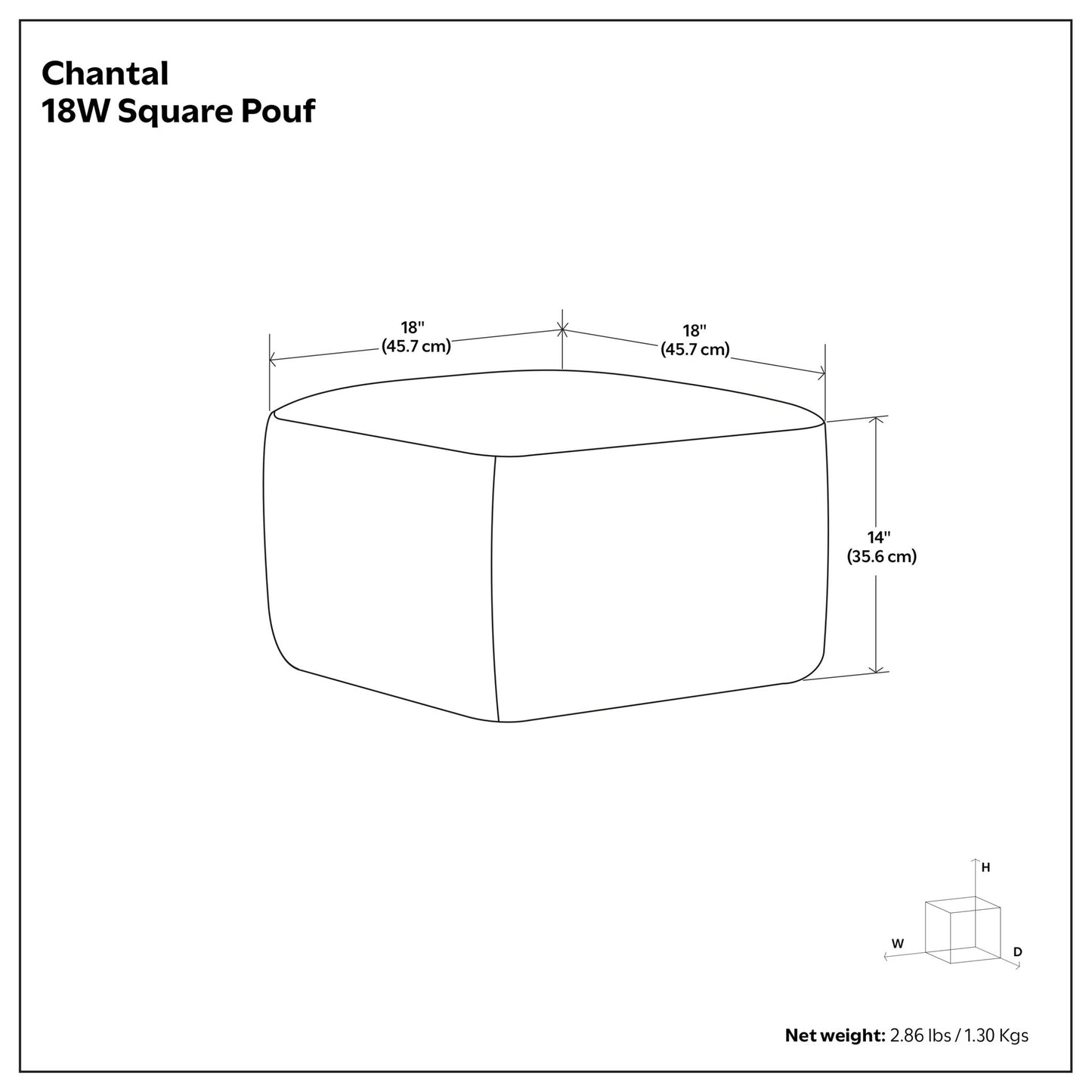 Chantal - Round Pouf - White