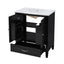 Vintage Style 30" Bathroom Vanity With Sink, Multi Functional Storage, Soft Closing Door - Black