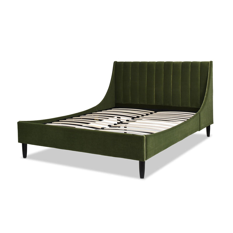 Aspen - Juego de cama de plataforma moderno con cabecero capitoné vertical