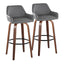 Daniella - Contemporary Fixed Height, Barstool & Swivel And Round Footrest (Set of 2)