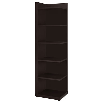 6 Tier Corner Bookcase - Cappuccino