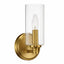 Jardin - Single Light Wall Sconce With Clear Ribbed Satin - Clear / Gold
