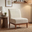 Upholstered Accent Chair - Beige / Walnut