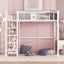 Loft Bed With 4 Tier Shelves And Storage