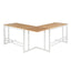 Roman - Industrial L Shaped Desk - White / Natural