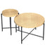 Coffee And End Table Set Waterproof Cover, Distressed Cylindrical Design, Legs Classic Rustic Charm (Set of 2)