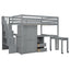 Loft Bed With Stairs, Bookshelf, Drawers, Desk & Wardrobe, Space Saving Multifunctional Furniture