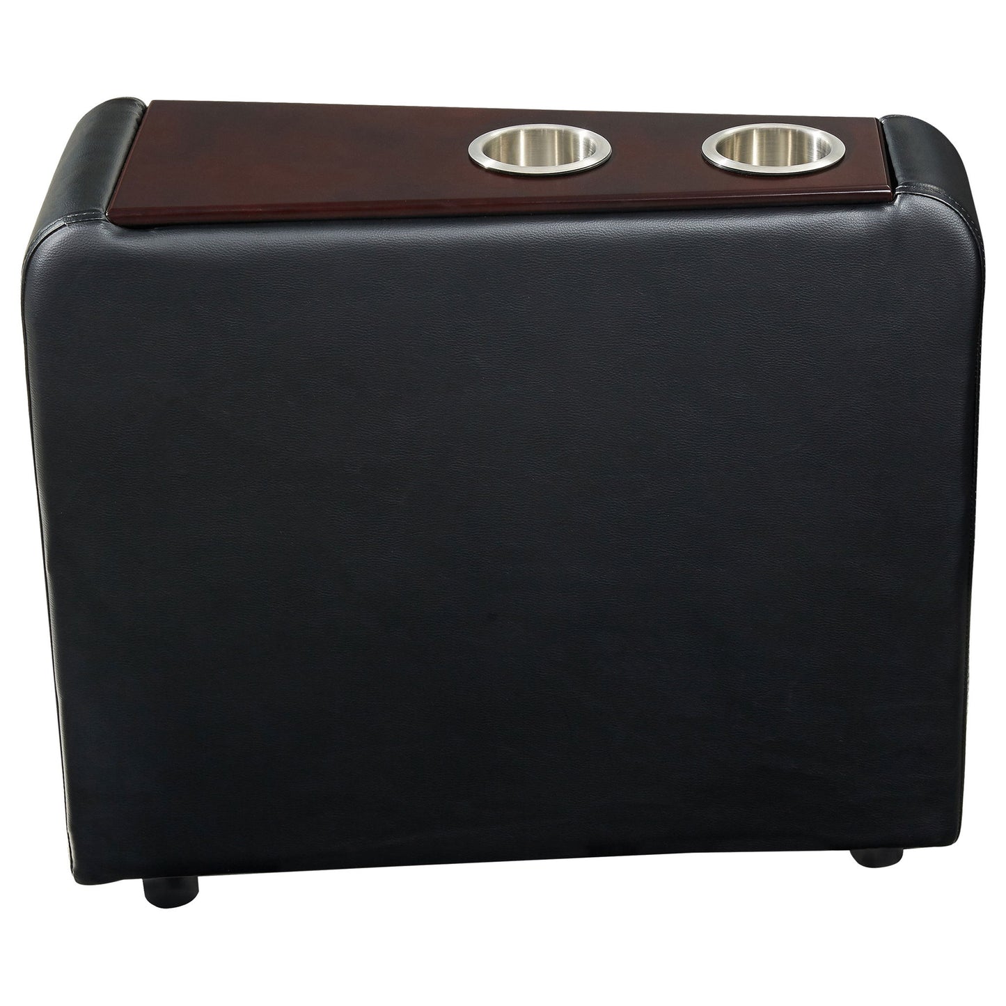 Nseluka - Upholstered Wedge Console For Home Theater With Cupholders - Black