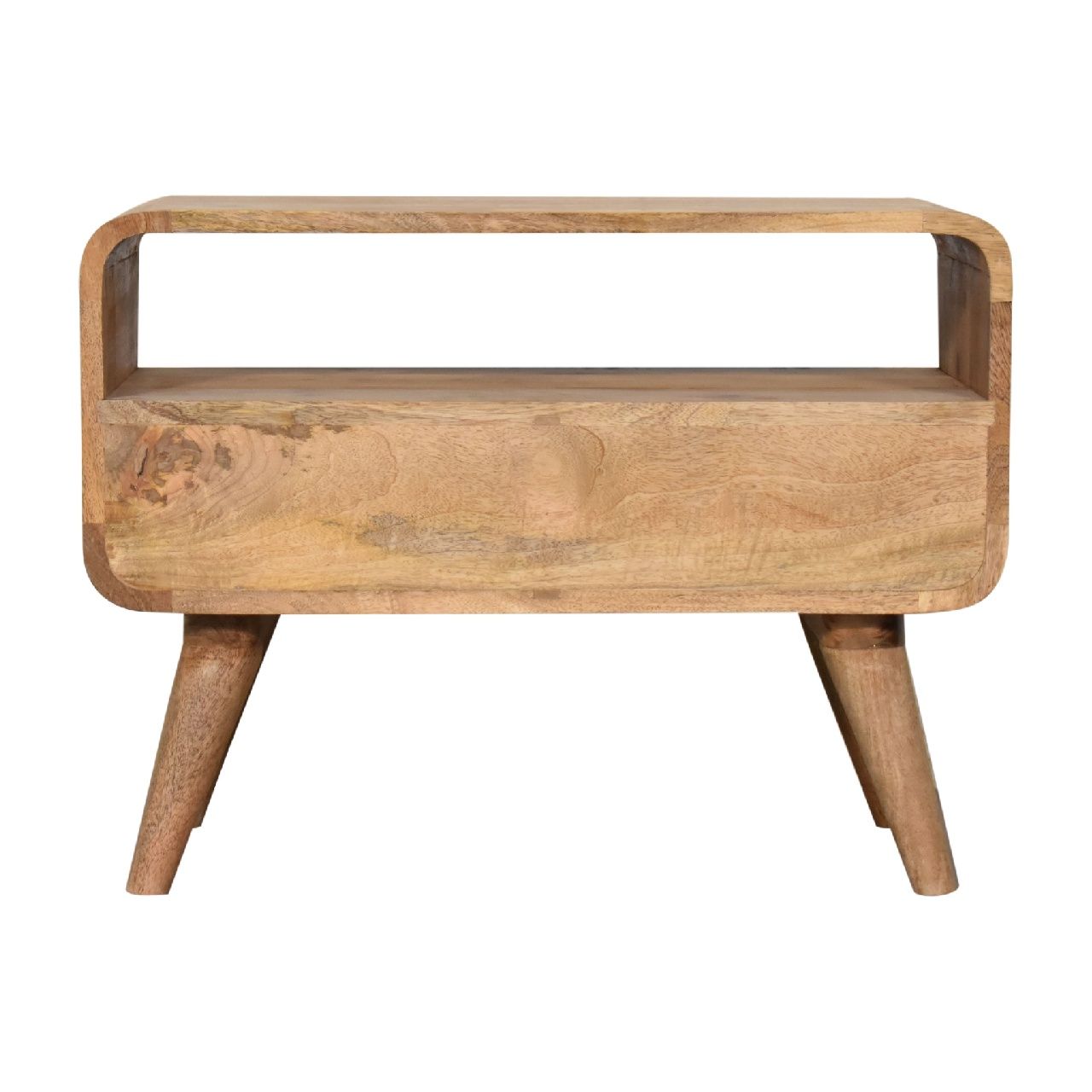 Mini Curved Media Unit - Oak