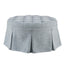 Skirted Tufted Round Ottoman With Button Top - Gray