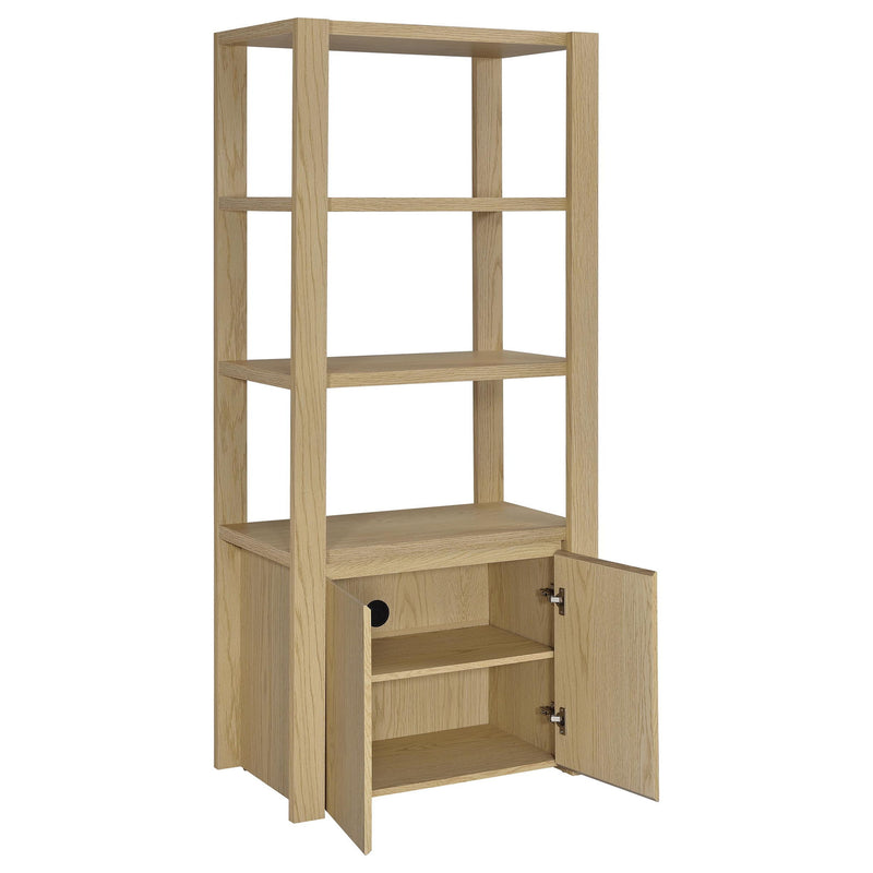 Susac - 3 Piece Entertainment Center With TV Stand And Media Towers - Light Oak