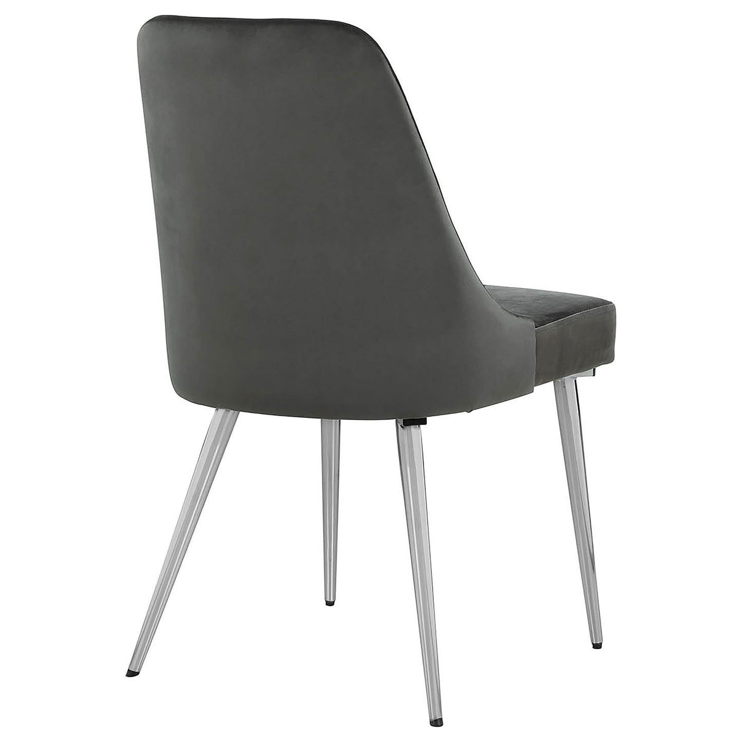 Padded Side Chair Of 2) With Upholstered Seat And Polished - Gray