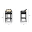 Americana - Mid-Century Modern Cane Back Counter Stool