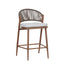 Outdoor 26" Counter Height Metal Frame Counter Stools With Scallop Shaped Backrest & Water Resistant Cushions