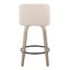 Toriano - Contemporary Fixed Height Counter Stool With Swivel & Round Footrest (Set of 2)