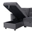 Hudson - Reversible Sleeper Sectional Sofa With Storage Chaise - Dark Gray