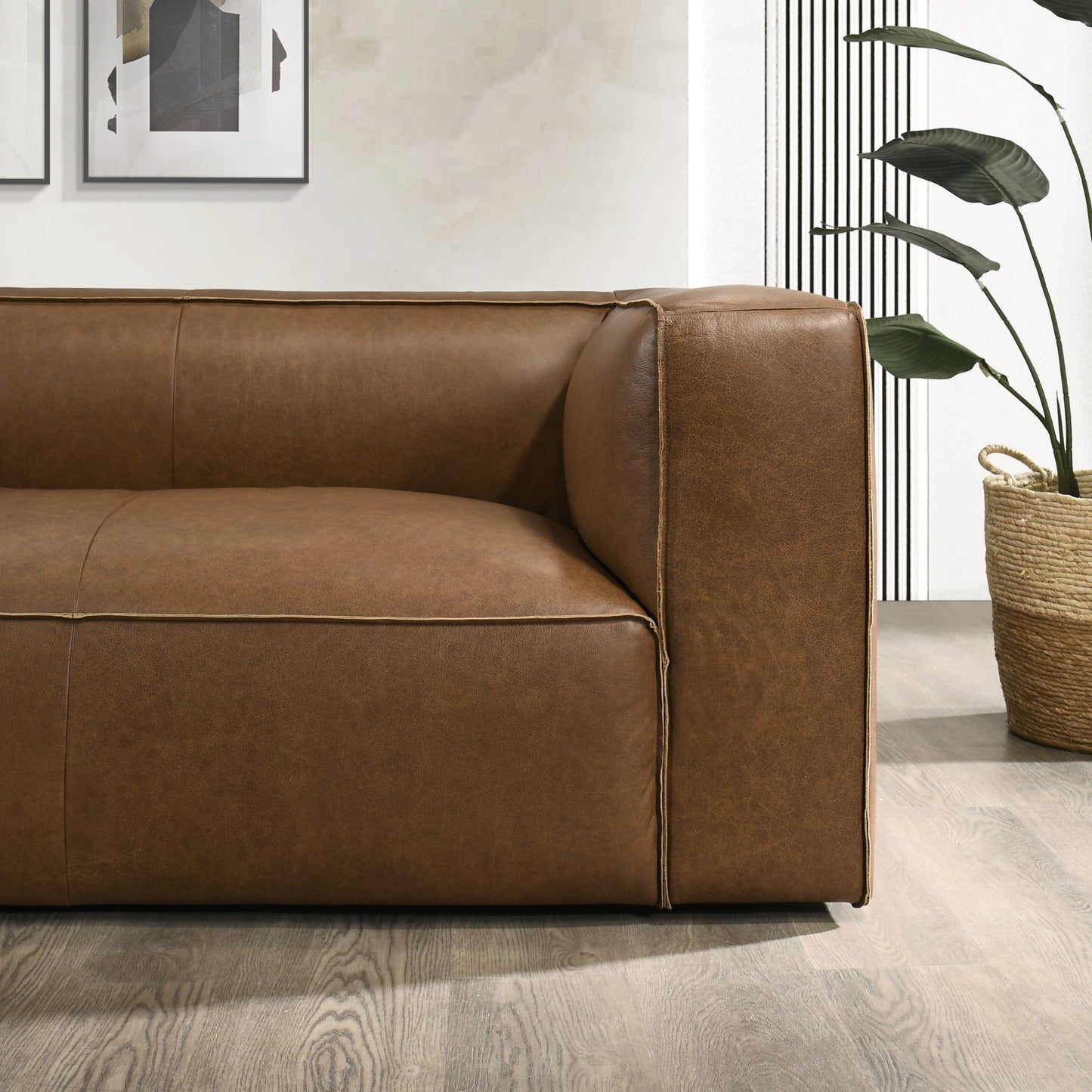 Colton - Sofa With Corner Blocked Frame - Tan