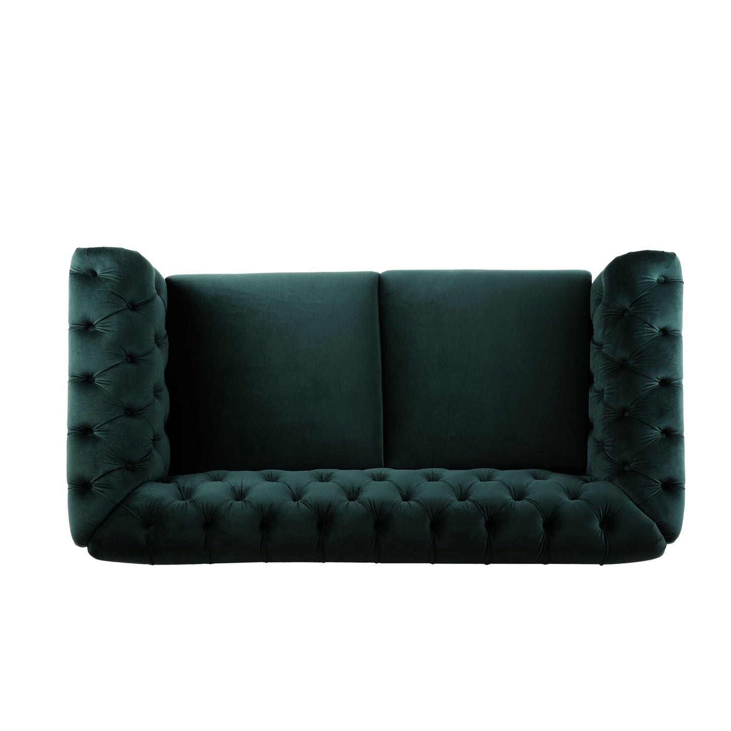 Chesterfield Loveseat Sofa, 2 Person Rolled Arm Upholstered Couch