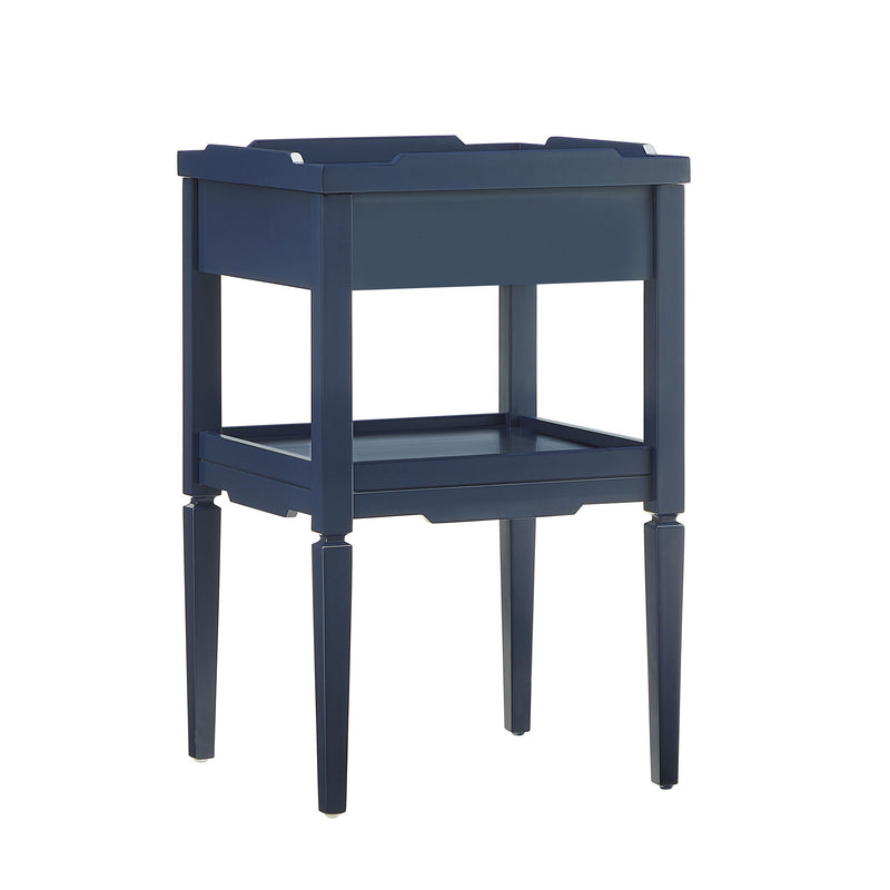 Foley - 1 Drawer Nightstand With Pull - Dark Blue