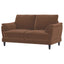 Dania - Upholstered Crescent Loveseat With Curved Tufted Arms - Rust