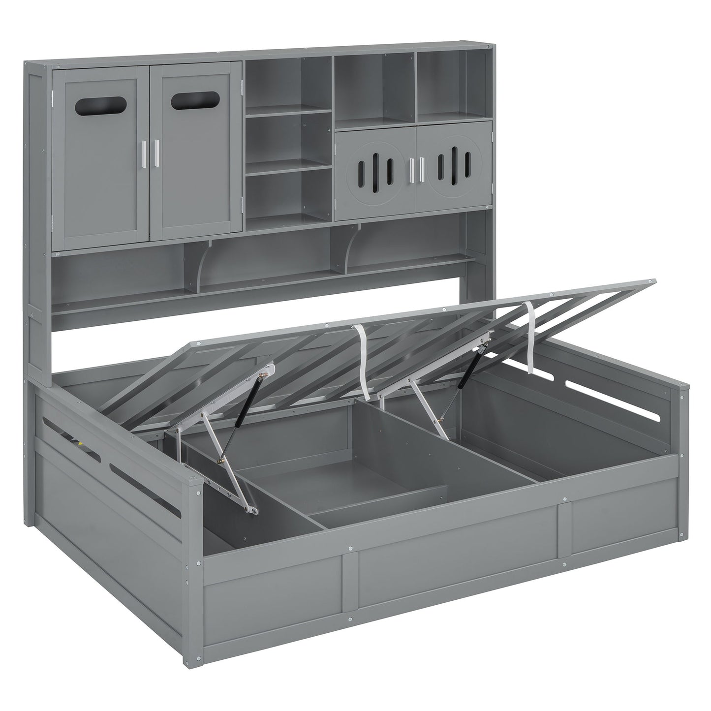 Daybed With All-In-One Cabinet And Shelf