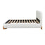 Queen Size Upholstered Bed With Slat Support - White
