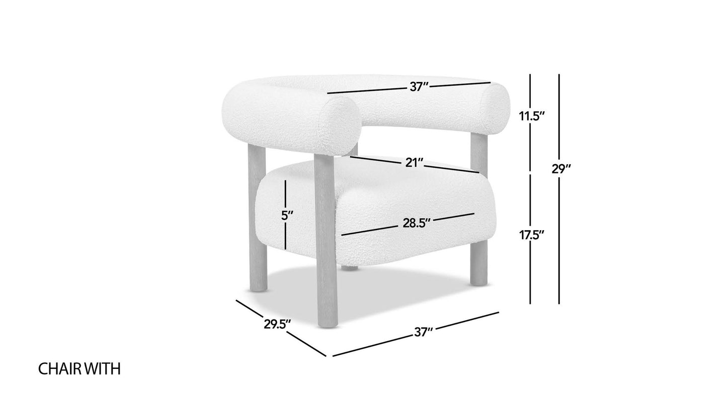 Fuji - Barrel Accent Arm Chair - Ivory White