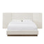 Muse - Queen Upholstered Platform Bed Frame - Ivory / Light Gray / Camel Oak