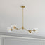 Jewel - 4 Lights Chandelier Ceiling Hanging Light Fixture - Clear / Gold