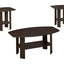 Table Set: Coffee, End, Side, Accent, Living Room, Transitional (Set of 3) - Espresso