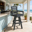 Outdoor Swivel Bar Chair, Ladderback With Wide & Thickened Frame