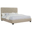 Copper - Eastern King Panel Bed With Tufted Design - Oatmeal