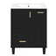 Bathroom Vanity With Sink, Deep Drawer And Pull Out Basket, Rectangular Design - Black
