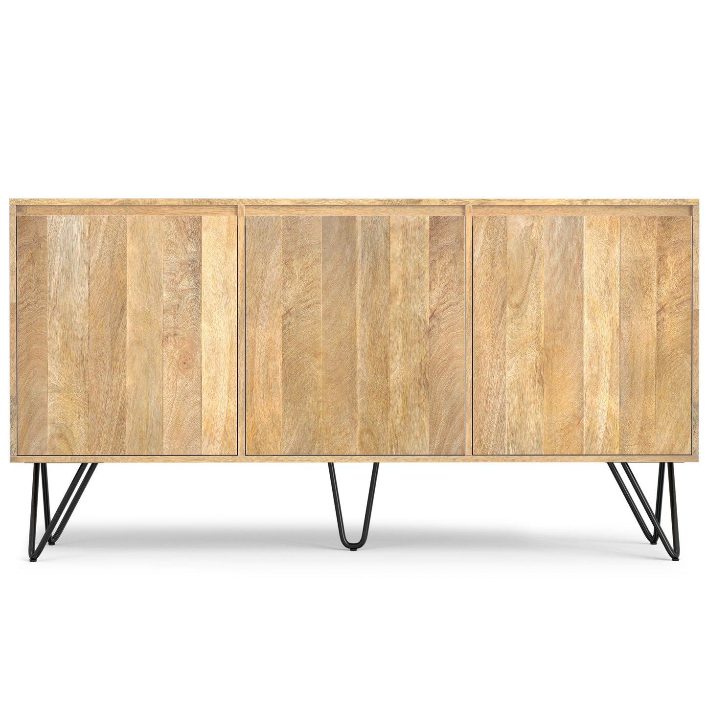 Hunter - 3 Door Sideboard Buffet With Hairpin Legs - Natural